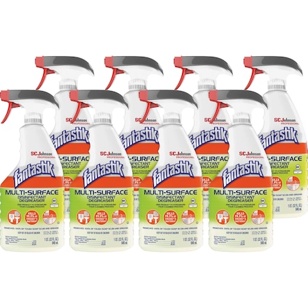 Fantastik Multisurface Disinfectant Degreaser, 1 Qt Spray, Green, 8 PK SJN311836CT